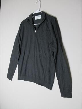 Selected Homme Mens Pullover 1/4 Zip Long Sleeve Sweater Collared Size L Black